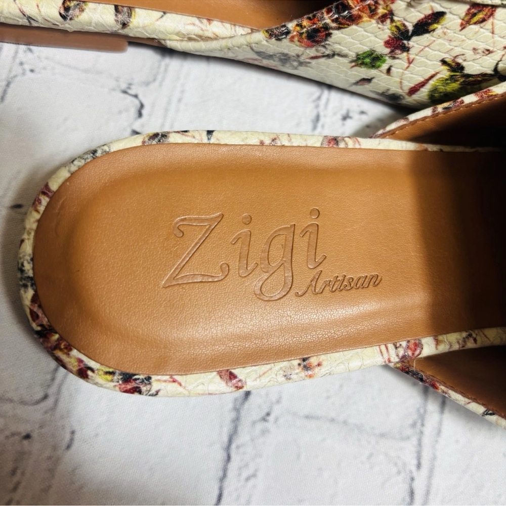 Zigi Artisan Floral Snake Embossed Horsebit Loafer Mules 10 Chic Slip-On Shoes - Picture 12 of 15